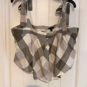 Versona Plaid Crop Top in Neutral Tones